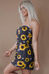 Floral Print Bandeau Romper With Pockets